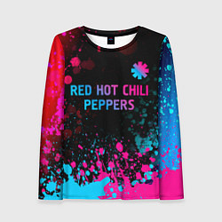 Женский лонгслив Red Hot Chili Peppers - neon gradient: символ свер