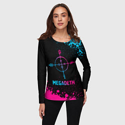 Лонгслив женский Megadeth - neon gradient, цвет: 3D-принт — фото 2