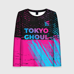 Лонгслив женский Tokyo Ghoul - neon gradient: символ сверху, цвет: 3D-принт