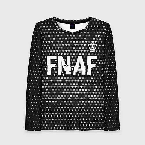 Женский лонгслив FNAF glitch на темном фоне: символ сверху / 3D-принт – фото 1