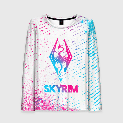 Женский лонгслив Skyrim neon gradient style / 3D-принт – фото 1