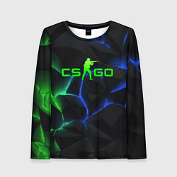 Женский лонгслив CS GO green blue neon