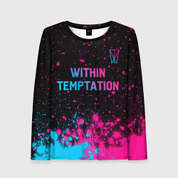 Женский лонгслив Within Temptation - neon gradient: символ сверху