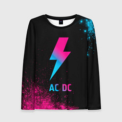 Женский лонгслив AC DC - neon gradient