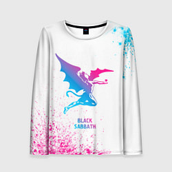 Женский лонгслив Black Sabbath neon gradient style