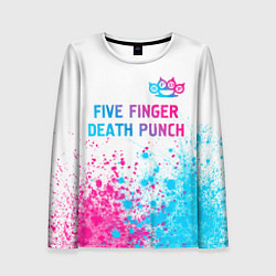 Женский лонгслив Five Finger Death Punch neon gradient style: симво