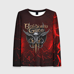 Женский лонгслив Baldurs Gate 3 logo red