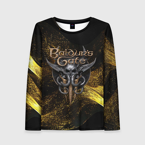 Женский лонгслив Baldurs Gate 3 logo gold black / 3D-принт – фото 1