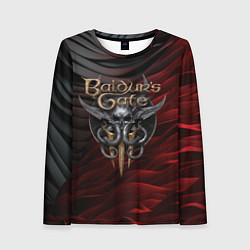 Лонгслив женский Baldurs Gate 3 logo dark red black, цвет: 3D-принт