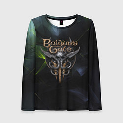 Лонгслив женский Baldurs Gate 3 logo dark green, цвет: 3D-принт
