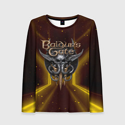 Лонгслив женский Baldurs Gate 3 logo black gold, цвет: 3D-принт