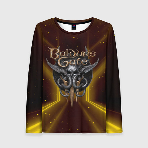 Женский лонгслив Baldurs Gate 3 logo black gold / 3D-принт – фото 1