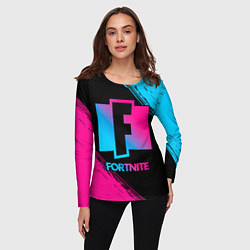 Лонгслив женский Fortnite - neon gradient, цвет: 3D-принт — фото 2