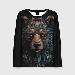 Лонгслив женский Медведь из узоров, цвет: 3D-принт