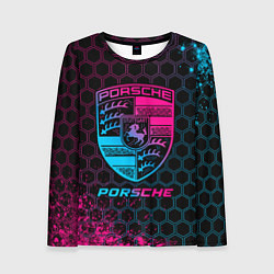 Женский лонгслив Porsche - neon gradient