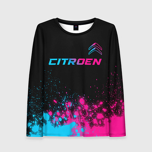 Женский лонгслив Citroen - neon gradient: символ сверху / 3D-принт – фото 1