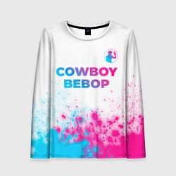 Женский лонгслив Cowboy Bebop neon gradient style: символ сверху