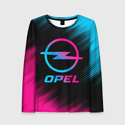 Лонгслив женский Opel - neon gradient, цвет: 3D-принт