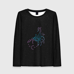 Лонгслив женский Знак зодиака скорпион - космос, цвет: 3D-принт