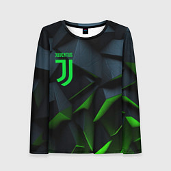 Лонгслив женский Juventus black green logo, цвет: 3D-принт