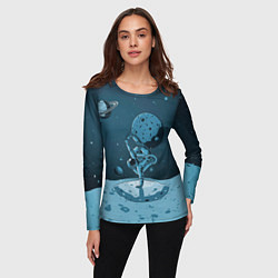 Лонгслив женский Космический брейк, цвет: 3D-принт — фото 2