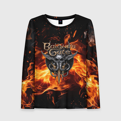 Женский лонгслив Baldurs Gate 3 fire logo / 3D-принт – фото 1