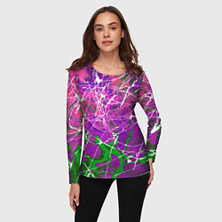 Лонгслив женский Имитация камня - абстракция, цвет: 3D-принт — фото 2