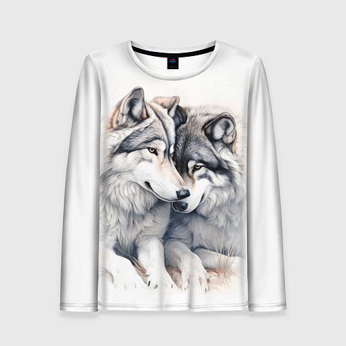 Женский лонгслив Волчья дружная семья / 3D-принт – фото 1