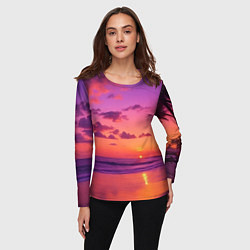 Лонгслив женский Пляж vice city, цвет: 3D-принт — фото 2