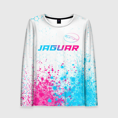 Женский лонгслив Jaguar neon gradient style: символ сверху / 3D-принт – фото 1
