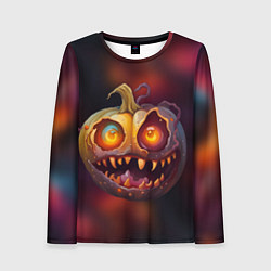 Лонгслив женский Тыквенный монстр зубастик, цвет: 3D-принт