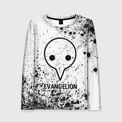 Женский лонгслив Evangelion glitch на светлом фоне