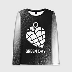 Женский лонгслив Green Day glitch на темном фоне