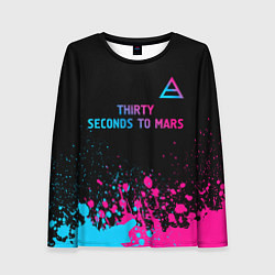Женский лонгслив Thirty Seconds to Mars - neon gradient: символ све