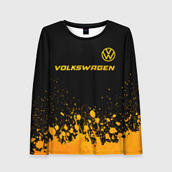 Женский лонгслив Volkswagen - gold gradient: символ сверху