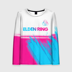 Лонгслив женский Elden Ring neon gradient style: символ сверху, цвет: 3D-принт