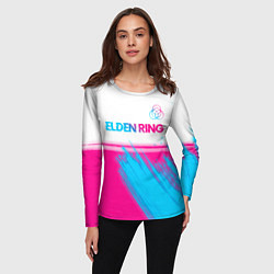 Лонгслив женский Elden Ring neon gradient style: символ сверху, цвет: 3D-принт — фото 2