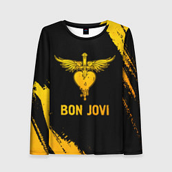 Женский лонгслив Bon Jovi - gold gradient