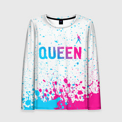 Лонгслив женский Queen neon gradient style: символ сверху, цвет: 3D-принт