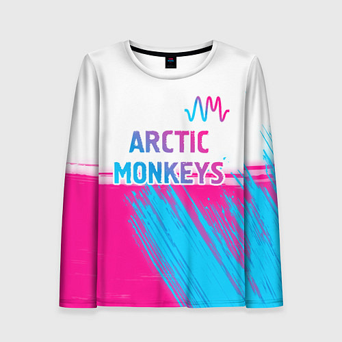 Женский лонгслив Arctic Monkeys neon gradient style: символ сверху / 3D-принт – фото 1
