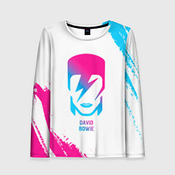 Женский лонгслив David Bowie neon gradient style