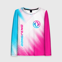 Женский лонгслив Dongfeng neon gradient style: надпись, символ