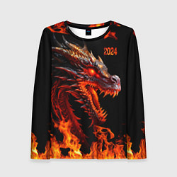 Лонгслив женский Огненный дракон 2024 год, цвет: 3D-принт