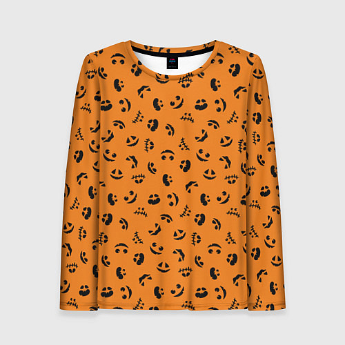 Женский лонгслив Тыквенный узор / 3D-принт – фото 1
