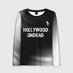 Женский лонгслив Hollywood Undead glitch на темном фоне посередине