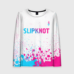 Лонгслив женский Slipknot neon gradient style посередине, цвет: 3D-принт