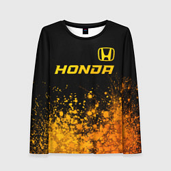 Женский лонгслив Honda - gold gradient посередине