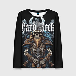 Женский лонгслив Скелет викинга под Hard Rock