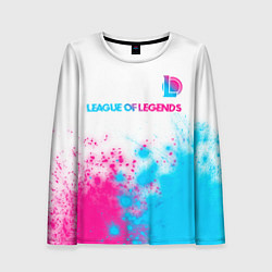 Женский лонгслив League of Legends neon gradient style посередине