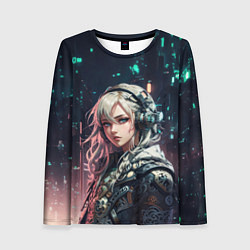 Лонгслив женский Девушка в узорчатой одежде, цвет: 3D-принт